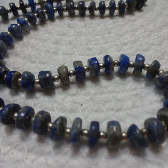 Beautiful LAPIS LAZULI Beaded Handmade Necklace 20" #927C - Picture 1 of 3